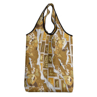 Hawaii Japanese Culture Gold Grocery Bag Spring Cranes Aloha Pattern LT01 - Polynesian Pride