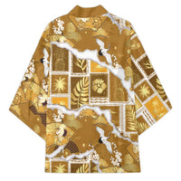 Hawaii Japanese Culture Gold Kimono Spring Cranes Aloha Pattern LT01 - Polynesian Pride