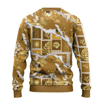 Hawaii Japanese Culture Gold Ugly Christmas Sweater Spring Cranes Aloha Pattern LT01 - Polynesian Pride