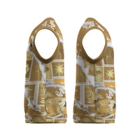 Hawaii Japanese Culture Gold Christmas Knitted V-Neck Vest Spring Cranes Aloha Pattern LT01 - Polynesian Pride