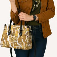 Hawaii Japanese Culture Gold Leather Bag Spring Cranes Aloha Pattern LT01 - Polynesian Pride