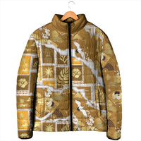 Hawaii Japanese Culture Gold Padded Jacket Spring Cranes Aloha Pattern LT01 - Polynesian Pride
