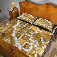 Hawaii Japanese Culture Gold Quilt Bed Set Spring Cranes Aloha Pattern LT01 - Polynesian Pride