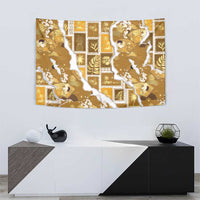 Hawaii Japanese Culture Gold Tapestry Spring Cranes Aloha Pattern LT01 - Polynesian Pride