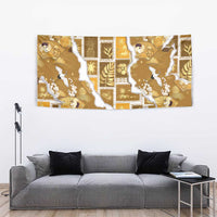 Hawaii Japanese Culture Gold Tapestry Spring Cranes Aloha Pattern LT01 - Polynesian Pride