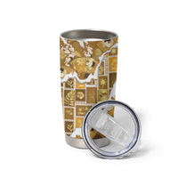 Hawaii Japanese Culture Gold Tumbler Cup Spring Cranes Aloha Pattern LT01 - Polynesian Pride