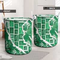 Hawaii Japanese Culture Green Laundry Basket Spring Cranes Aloha Pattern LT01 - Polynesian Pride