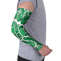 Hawaii Japanese Culture Green Arm Sleeves Spring Cranes Aloha Pattern LT01 - Polynesian Pride