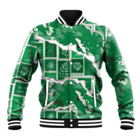 Hawaii Japanese Culture Green Baseball Jacket Spring Cranes Aloha Pattern LT01 Unisex Green - Polynesian Pride
