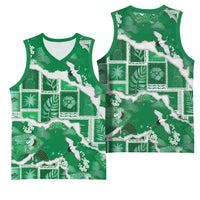 Hawaii Japanese Culture Green Basketball Jersey Spring Cranes Aloha Pattern LT01 - Polynesian Pride