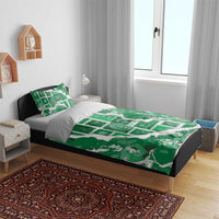Hawaii Japanese Culture Green Bedding Set Spring Cranes Aloha Pattern LT01 - Polynesian Pride