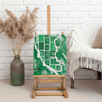 Hawaii Japanese Culture Green Canvas Wall Art Spring Cranes Aloha Pattern LT01 - Polynesian Pride