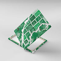 Hawaii Japanese Culture Green Canvas Wall Art Spring Cranes Aloha Pattern LT01 With Frame Green - Polynesian Pride