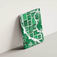 Hawaii Japanese Culture Green Canvas Wall Art Spring Cranes Aloha Pattern LT01 - Polynesian Pride