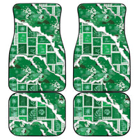 Hawaii Japanese Culture Green Car Mats Spring Cranes Aloha Pattern LT01 - Polynesian Pride