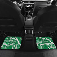 Hawaii Japanese Culture Green Car Mats Spring Cranes Aloha Pattern LT01 Set 2pcs - Back Green - Polynesian Pride