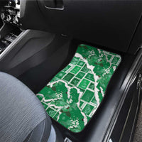 Hawaii Japanese Culture Green Car Mats Spring Cranes Aloha Pattern LT01 - Polynesian Pride