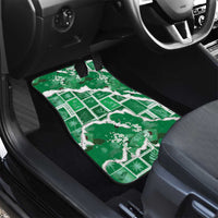 Hawaii Japanese Culture Green Car Mats Spring Cranes Aloha Pattern LT01 - Polynesian Pride