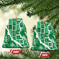 Hawaii Japanese Culture Green Ceramic Ornament Spring Cranes Aloha Pattern LT01 Bell Flake Green - Polynesian Pride