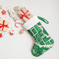Hawaii Japanese Culture Green Christmas Stocking Spring Cranes Aloha Pattern LT01 - Polynesian Pride