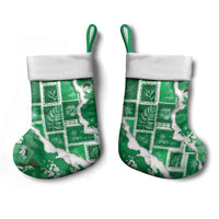 Hawaii Japanese Culture Green Christmas Stocking Spring Cranes Aloha Pattern LT01 - Polynesian Pride