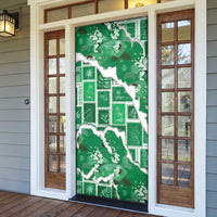 Hawaii Japanese Culture Green Door Cover Spring Cranes Aloha Pattern LT01 - Polynesian Pride