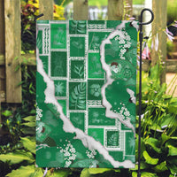 Hawaii Japanese Culture Green Garden Flag Spring Cranes Aloha Pattern LT01 Garden Flag Green - Polynesian Pride