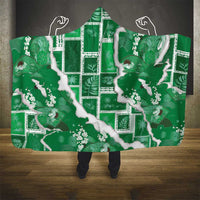 Hawaii Japanese Culture Green Hooded Blanket Spring Cranes Aloha Pattern LT01 - Polynesian Pride