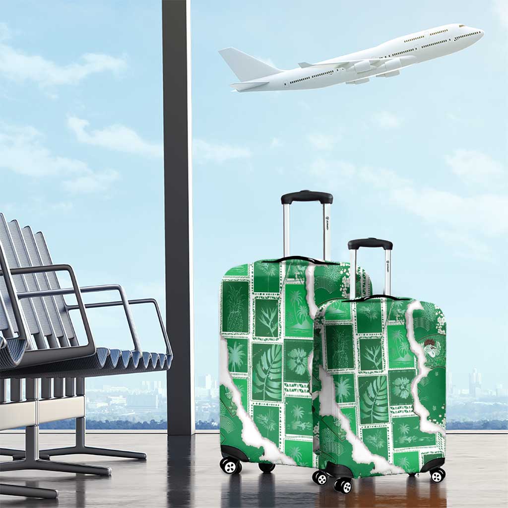 Hawaii Japanese Culture Green Luggage Cover Spring Cranes Aloha Pattern LT01 - Polynesian Pride