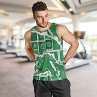 Hawaii Japanese Culture Green Men Tank Top Spring Cranes Aloha Pattern LT01 Green - Polynesian Pride