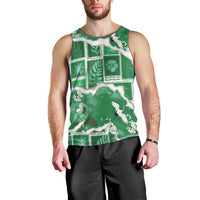Hawaii Japanese Culture Green Men Tank Top Spring Cranes Aloha Pattern LT01 - Polynesian Pride