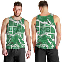 Hawaii Japanese Culture Green Men Tank Top Spring Cranes Aloha Pattern LT01 - Polynesian Pride