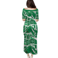 Hawaii Japanese Culture Green Puletasi Spring Cranes Aloha Pattern LT01 - Polynesian Pride