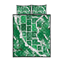 Hawaii Japanese Culture Green Quilt Bed Set Spring Cranes Aloha Pattern LT01 - Polynesian Pride