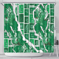 Hawaii Japanese Culture Green Shower Curtain Spring Cranes Aloha Pattern LT01 - Polynesian Pride