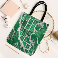 Hawaii Japanese Culture Green Tote Bag Spring Cranes Aloha Pattern LT01 Black Strap One Size Green - Polynesian Pride