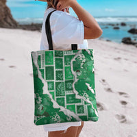 Hawaii Japanese Culture Green Tote Bag Spring Cranes Aloha Pattern LT01 - Polynesian Pride