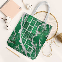 Hawaii Japanese Culture Green Tote Bag Spring Cranes Aloha Pattern LT01 White Strap One Size Green - Polynesian Pride