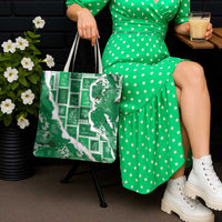 Hawaii Japanese Culture Green Tote Bag Spring Cranes Aloha Pattern LT01 - Polynesian Pride
