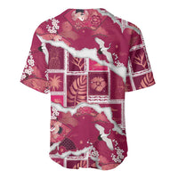 Hawaii Japanese Culture Pink Baseball Jersey Spring Cranes Aloha Pattern LT01 - Polynesian Pride