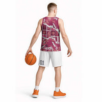 Hawaii Japanese Culture Pink Basketball Jersey Spring Cranes Aloha Pattern LT01 - Polynesian Pride