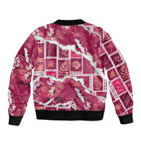 Hawaii Japanese Culture Pink Bomber Jacket Spring Cranes Aloha Pattern LT01 - Polynesian Pride