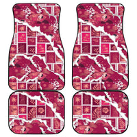 Hawaii Japanese Culture Pink Car Mats Spring Cranes Aloha Pattern LT01 - Polynesian Pride