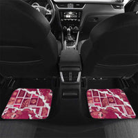 Hawaii Japanese Culture Pink Car Mats Spring Cranes Aloha Pattern LT01 Set 2pcs - Back Pink - Polynesian Pride