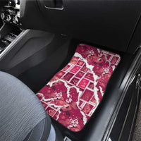 Hawaii Japanese Culture Pink Car Mats Spring Cranes Aloha Pattern LT01 - Polynesian Pride