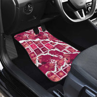 Hawaii Japanese Culture Pink Car Mats Spring Cranes Aloha Pattern LT01 - Polynesian Pride
