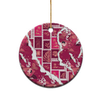 Hawaii Japanese Culture Pink Ceramic Ornament Spring Cranes Aloha Pattern LT01 - Polynesian Pride