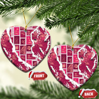 Hawaii Japanese Culture Pink Ceramic Ornament Spring Cranes Aloha Pattern LT01 Heart Pink - Polynesian Pride