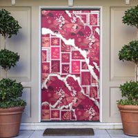 Hawaii Japanese Culture Pink Door Cover Spring Cranes Aloha Pattern LT01 Pink - Polynesian Pride