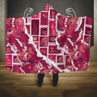 Hawaii Japanese Culture Pink Hooded Blanket Spring Cranes Aloha Pattern LT01 - Polynesian Pride